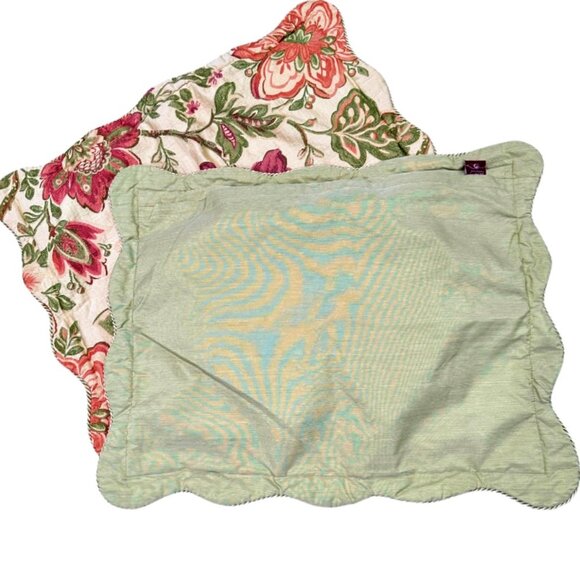 2 Biltmore FESTIVAL Standard Pillow Shams Floral Tapestry Twisted Cord Scalloped - Picture 7 of 10